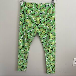 Kermit the Frog Lularoe Tall Curvy leggings Polyester Spandex Allover Kermit